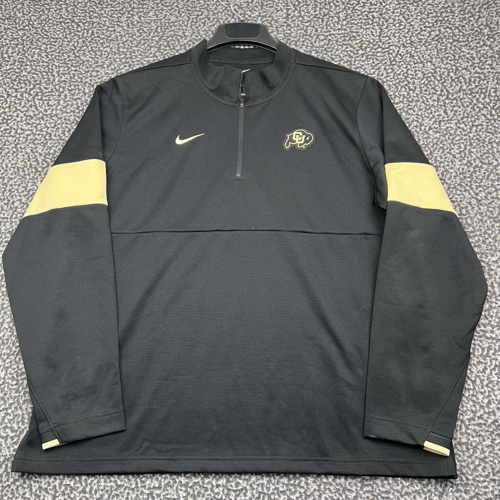 Nike Colorado Buffaloes Dri-Fit Jacket Men XL Black 1/4 Zip Pullover Long Sleeve